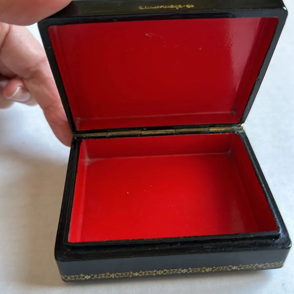 Vintage Russian Hand Painted Trinket Box From 1980 Collection